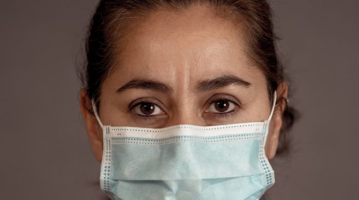 Female doctor wearing mask